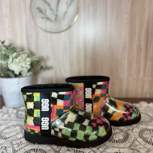UGG Classic Clear Mini Checks Multi Colored Boots Waterproof Kids